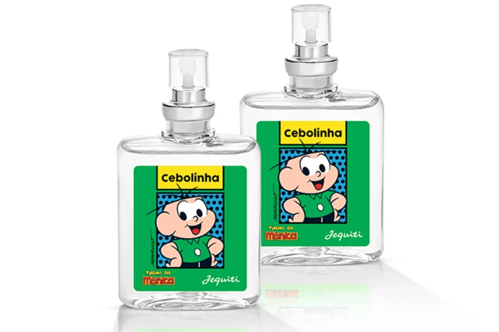 Frasco de perfume do cebolinha. Reprodução/Jequiti.